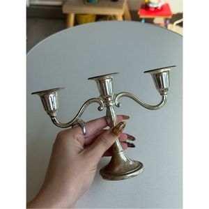 Wholesale Silver Metal 5 Arm Candelabra <b>Tall</b> Candle Holder Vintage Wedding Centerpieces Table <b>Candlestick</b> Home Hotel Decor - Product Image 4
