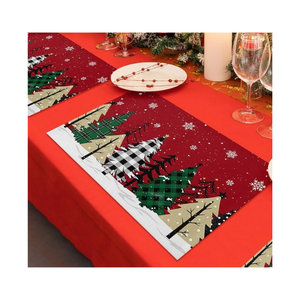 Red Heart Pattern Placemats Rectangle Textile Table Mats OEKO-TEX STANDARD 100 Certified Washable Classic Style for Home Use - Product Image 3
