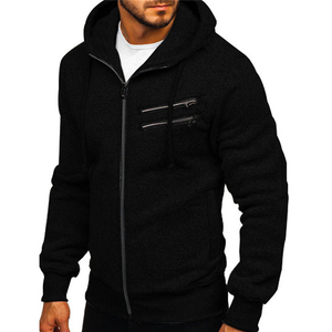 Sudadera con Capucha y Cierre para Hombre, Corte Regular, Informal, de Algodón Tejido, con Bolsillo, para Otoño - Product Image 1