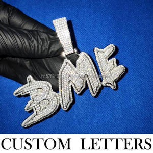 Hip Hop " G7 " Pendant <b>Necklace</b> Personalized Bling Moissanite Diamond Letter Chain Luxury Jewelry Gift - Product Image 2
