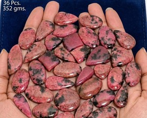 Lote de Cabujones de Rodonita Natural Mixta, Gemas Sueltas Pulimentadas de Varias Formas, Piedras Semipreciosas para Joyería, Venta al Por Mayor - Product Image 2