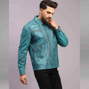Veste en cuir pour homme, nouvelle mode, vente chaude, coupe-vent, respirante, fabriquée au Pakistan, vente en gros - Product Image 6