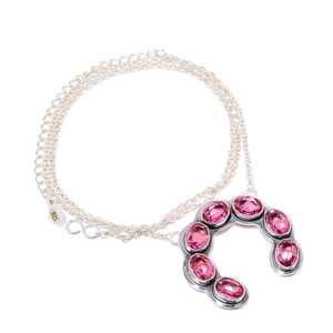 NIKHIL GEMS Élégant Pendentif de Fiançailles Vintage en Tourmaline Rose, Argent Sterling 925, Chaîne Ovale Oxydée, Bijou en Pierre Précieuse, Troisième - Product Image 2