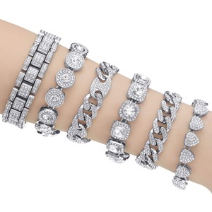 Top Quality Moissanite Hiphop Bracelet Iced Out Jewelry for <b>Men</b> and Women Fashion Accessory Available At Best Price - Product Image 2
