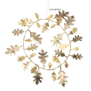 Magnifique couronne décorative en métal avec un design inspiré des feuilles et des fleurs pour la décoration intérieure et extérieure de la maison - Product Image 3