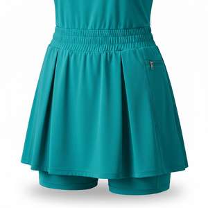 Vestido de Pickleball de Nylon Ajustado de Manga Larga Anti-UV para Mujer, con Media Cremallera, Cintura Alta, Pantalones Cortos 2 en 1, Falda con Bolsillos, Ecológico - Product Image 4