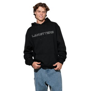Sweat à capuche personnalisé pour homme avec poche kangourou, sans cordon de serrage, en molleton, impression logo avant et arrière, coupe ample, style décontracté, fournisseur - Product Image 1