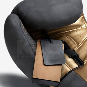 Leather Boxing <b>Gloves</b> with Strong Padding Hook Loop Closure <b>Moisture</b> Wicking Non-Slip for Training Sparring Customizable Design - Product Image 4