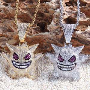 Collar de Lujo con Colgante de Moissanita en Plata Real Chapada en Oro de 18K, Personalizado, Estilo Iced Out, Joyería Hip Hop Moderna para Hombre - Product Image 1