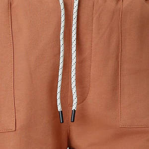 Shorts cargo amples respirants d'été pour hommes, couleur unie, taille mi-haute, ourlet élastique, non-tissé, écologique, avec cordon de serrage et logo personnalisé - Product Image 3