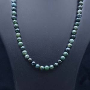 Collar de Ágata Musgosa Hecho a Mano con Cuentas de Piedra Moteada y Cierre de Oro, Joyería con Cuentas de Piedras Preciosas - Product Image 2