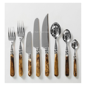 White Bone Handle Handmade Stainless Steel Cutlery Set Silver Finished Home Hotel Dining Elegant Design Wedding Rental <b>Flatware</b> - Product Image 6