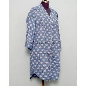 Chemise longue en coton style kimono pour femme, charme capricieux, élégance fluide et soyeuse, robes décontractées en gros - Product Image 5