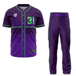 Uniforme de baseball sur mesure, taille et couleur personnalisées, faible quantité minimum de commande, vêtements de sport confortables et respirants. - Product Image 5
