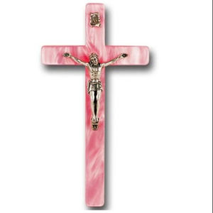 Resin Pink Cross Bishop's Blessing Crucifix Eco-friendly Custom Color Christian Catholic Church Crucifix For Christmas - Product Image 1