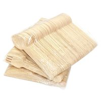 Ensemble de couverts jetables de luxe en bois naturel, écologiques et biodégradables, pour la restauration (fourchette, cuillère, couteau)