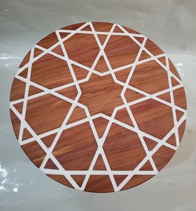 Mesa de Comedor Rectangular de Resina y Madera de Acacia Hecha a Mano de Lujo - Tablero Impermeable para Sala de Estar, Oficina en Casa, Retiro, Diwali - Product Image 4