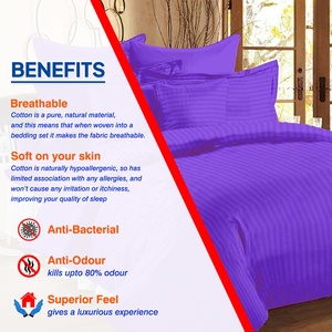 Bedsheet Cotton <b>Striped</b> 400 TC Lightweight <b>Striped</b> <b>Bed</b> <b>Sheet</b> - Product Image 2