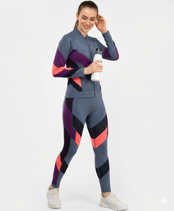 Conjunto Deportivo para Mujer, Reversible, con Cierre Completo, Cuello Alto, 100% Algodón, Sudadera Deportiva, Pantalones Jogger con Cintura Elástica, para Gimnasio y Entrenamiento - Product Image 6