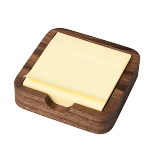 Wood <b>Sticky</b> <b>Notes</b> Pads Holder Office Organizer Tab Wooden Desk Memo Pad to Do List Storage Holder - Product Image 2
