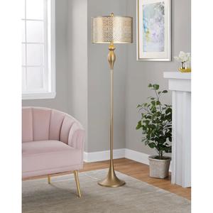 Elegante Lámpara de Pie Blanca con Pantalla de Lino para Soluciones de Iluminación Moderna para el Hogar - Product Image 1