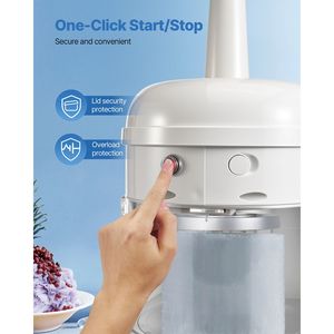 Macchina Elettrica Commerciale per Ghiaccio a Neve Soffice da 220 libbre/ora, 250W 1500RPM, da Tavolo, con Controllo Manuale - Product Image 5