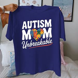 Camiseta de mujer de algodón puro irrompible para mamá autismo ajuste cómodo - Product Image 3