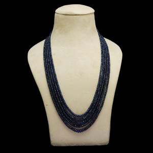 Cuentas facetadas de zafiro AAA+ de 3mm-5mm, cuentas de zafiro azul natural de Birmania, piedras preciosas de zafiro Pylin, collar de joyería en capas. - Product Image 5