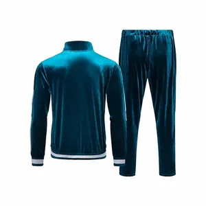 Ensemble de survêtement unisexe en velours imprimé respirant à capuche, 2 pièces, avec veste zippée intégrale et pantalon, idéal pour l'hiver – Direct Usine - Product Image 3