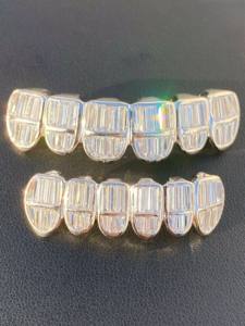 2024 luxe 10k solide or dents grill diamant 2023 style tendance Provence personnalisé grillz poussière moissanite unisexe pour femmes hommes - Product Image 4