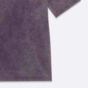 T-shirt en coton lavé aux pigments minéraux, col rond, style vintage streetwear, mode été pour hommes - Product Image 3