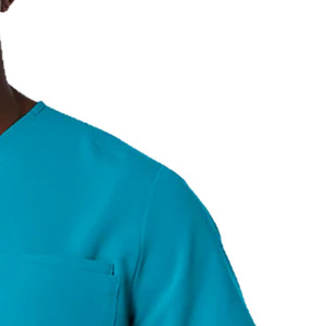 Camiseta Médica de Manga Corta con Cuello en V para Hombre, Color Verde Azulado, con Bolsillo en el Pecho, Uniforme de Enfermero de Hospital - Product Image 6