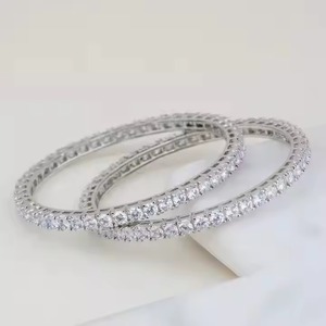 925 <b>Silver</b> Tennis Solitaire Moissanite 5MM for Certified 14K Gold Plated Charm <b>Bracelets</b> for Men's for Gifts Parties - Product Image 1