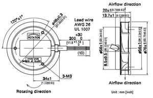 Ventilador Centrífugo de Plástico DCF7020-FF de Alta Velocidad 9200 RPM 70x20 mm - Product Image 4