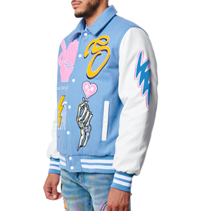 Chaqueta Universitaria de Alta Calidad con Mangas de Cuero y Bordado Personalizado, Chaquetas Letterman Personalizadas de Primera Calidad - Product Image 1