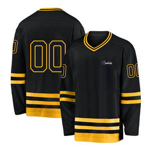 Maillot de hockey sur glace à manches courtes respirant 100% polyester, taille plus, logo personnalisé de haute qualité, pour hommes, toutes saisons - Product Image 1