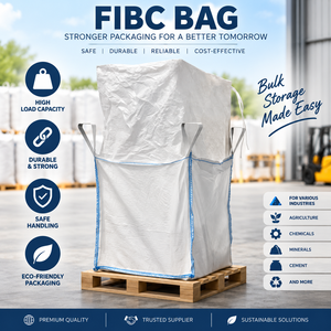 FIBC Jumbo <b>Bags</b> Woven Polypropylene White Double String High Weight CapacityUV Stabilized Bulk storage <b>Bag</b> - Product Image 1