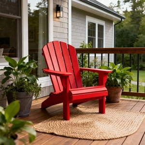 Sillas de Jardín de Madera Maciza, Silla Adirondack Clásica para Patio, Jardín, Terraza, Resistente a la Intemperie, Roja - Product Image 6