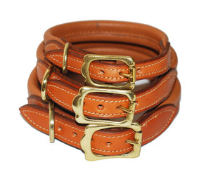 Collier de dressage de luxe pour chien en cuir orange, étanche, à dégagement rapide, avec boucle à rivets solides, taille moyenne, pour toilettage des animaux - Product Image 1
