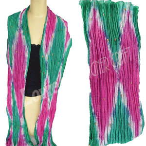 Pañuelo de Algodón Sedoso de Alta Calidad con Diseño Tie Dye Bandhani, Estilo Geométrico Informal, Perfecto para la Moda de Primavera, Venta al Por Mayor - Product Image 4