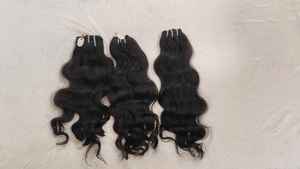 Prix pas cher 100% Extension de cheveux crus Remy à cuticule complète non transformée. Meilleures tailles et extension de cheveux Remy crue sans perte - Product Image 4