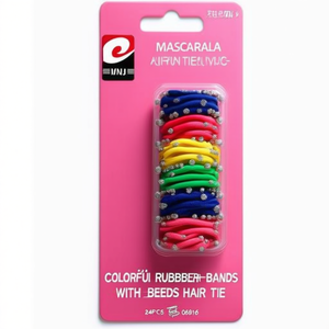 Elastici Colorati con Perline per Capelli 24 Pezzi Ref06814 - Product Image 1