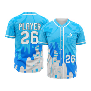 เสื้อเบสบอลแบบสั่งทำพิเศษ พิมพ์ลายแบบซับลิเมชั่น เป็นมิตรกับสิ่งแวดล้อม ติดกระดุมทั้งตัว แขนสั้น แห้งเร็ว ผลิตจากโพลีเอสเตอร์ 100% สำหรับผู้ใหญ่ - Product Image 6