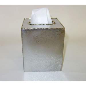 Caja de pañuelos metálica de diseño simple, cuadrada, tamaño mediano, de la mejor calidad, en plata, al precio más bajo. - Product Image 2