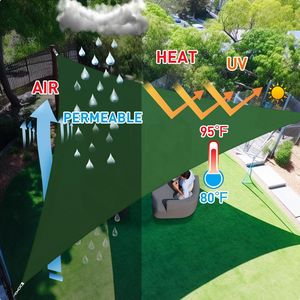 ผ้าใบกันแดด HDPE สีเขียวเข้ม ขนาด 12' x 12' x 12' ผ้าใบและตาข่ายกันแดดกลางแจ้งแบบหรูหรา - Product Image 6