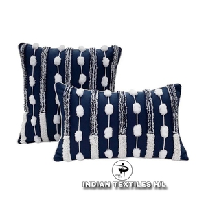 High Quality Tufted Cotton <b>Cushion</b> Cover Embroidered Woven Techniques for Home Living Room Sofa <b>Bed</b> Waist Pillow Hotels By ITHL - Product Image 1
