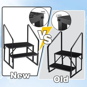 Scaletta per Piscina/SPA per Camper a 2 o 3 Gradini Antiscivolo, Capacità di Carico 660 Libbre, con Corrimano, Accesso a Livello Terra - Product Image 3