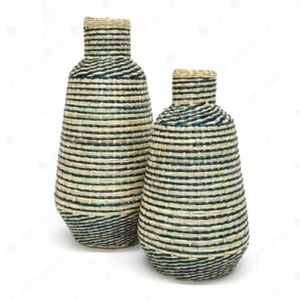 Vietrustic Handmade Black & Natural Table <b>Decor</b> <b>Vase</b> Seagrass <b>Vase</b> For Livingroom Décor Plant <b>Vase</b> - Product Image 4