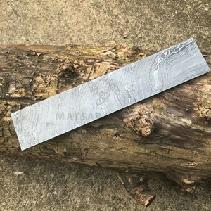 Barra de Acero de Damasco Hecha a Mano con Patrón de Pluma, 12 Pulgadas de Largo y 5mm de Grosor, Material para Fabricación de Cuchillos - Product Image 3