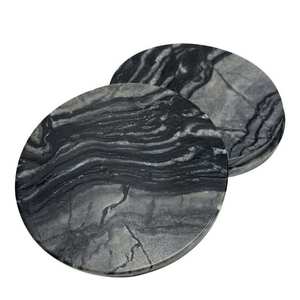 <b>Marble</b> Coaster <b>Set</b> For Cups Champagne Mugs <b>Coffee</b> and Wine Glasses With Elegant Natural Stone Design For <b>Table</b> Protection - Product Image 2
